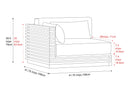 Valencia Elise Fabric Sectional Outdoor Left-Arm Piece, Black