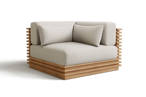 Valencia Elise Fabric Sectional Outdoor Corner Piece, Beige