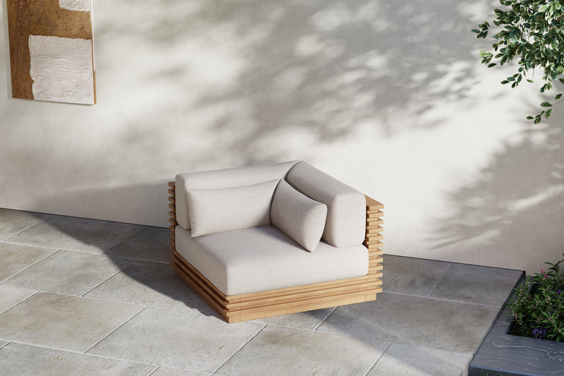 Valencia Elise Fabric Sectional Outdoor Corner Piece, Beige