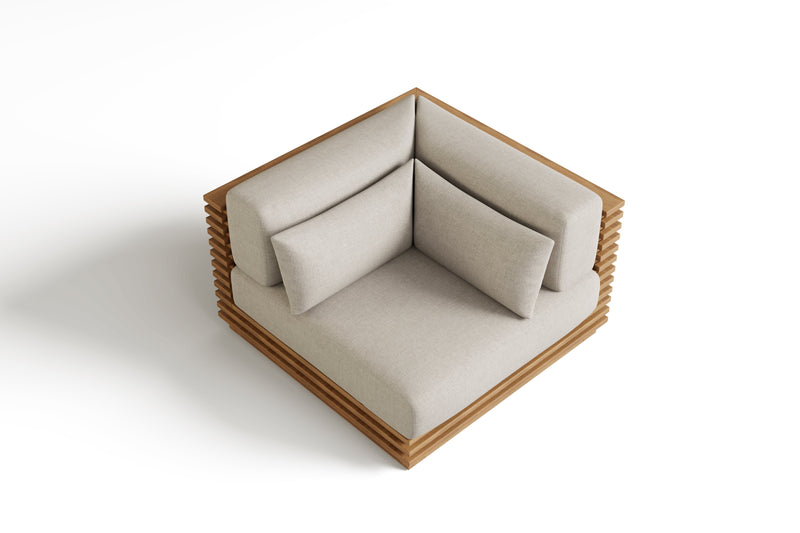 Valencia Elise Fabric Sectional Outdoor Corner Piece, Beige