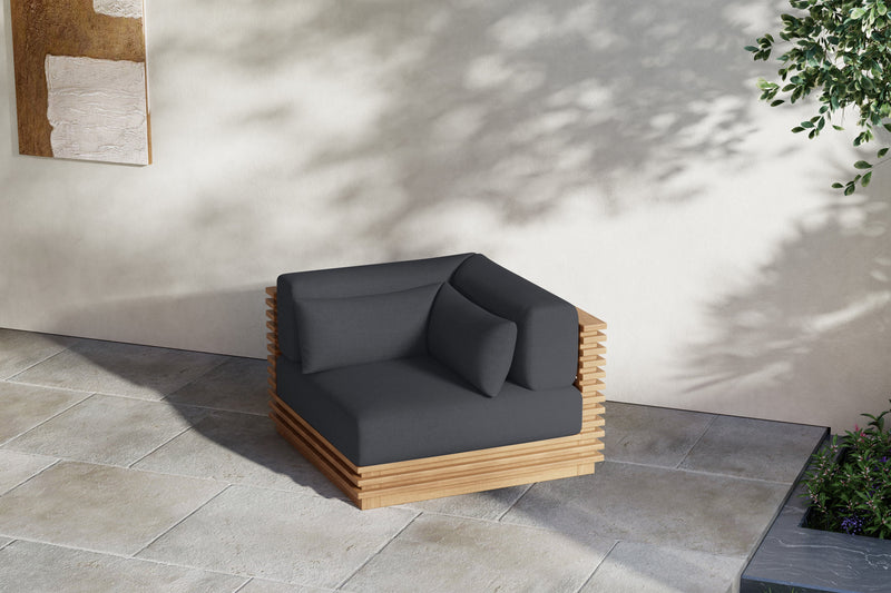 Valencia Elise Fabric Sectional Outdoor Corner Piece, Black
