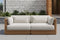 Valencia Elise Fabric Sectional Outdoor Loveseat Sofa, Beige
