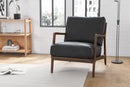Valencia Ella Top Grain Leather Accent Chair, Black