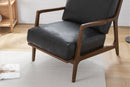 Valencia Ella Top Grain Leather Accent Chair, Black