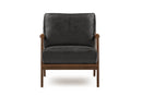 Valencia Ella Top Grain Leather Accent Chair, Black