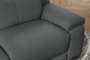 Valencia Ellie Top Grain Leather L-Shape Sofa, Charcoal Grey