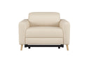 Valencia Elodie Top Grain Leather Recliner Single Seat Sofa, Beige