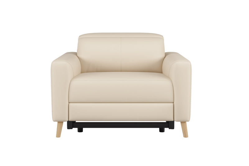 Valencia Elodie Top Grain Leather Recliner Single Seat Sofa, Beige