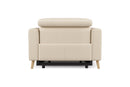 Valencia Elodie Top Grain Leather Recliner Single Seat Sofa, Beige