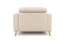 Valencia Elodie Top Grain Leather Accent Chair, Beige