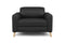 Valencia Elodie Top Grain Leather Accent Chair, Black