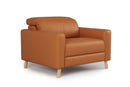 Valencia Elodie Top Grain Leather Accent Chair, Cognac