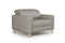 Valencia Elodie Top Grain Leather Accent Chair, Light Grey