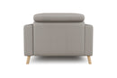 Valencia Elodie Top Grain Leather Accent Chair, Light Grey