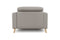 Valencia Elodie Top Grain Leather Accent Chair, Light Grey