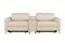 Valencia Elodie Top Grain Leather Loveseat with Console Sofa, Beige