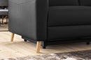 Valencia Elodie Top Grain Leather Loveseat with Console Sofa, Black