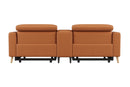 Valencia Elodie Top Grain Leather Loveseat with Console Sofa, Cognac
