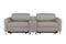 Valencia Elodie Top Grain Leather Loveseat with Console Sofa, Light Grey
