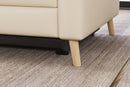 Valencia Elodie Top Grain Leather Loveseat Dual Recliners, Beige