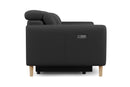 Valencia Elodie Top Grain Leather Loveseat Dual Recliners, Black