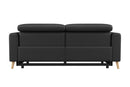 Valencia Elodie Top Grain Leather Loveseat Dual Recliners, Black