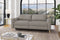 Valencia Elodie Top Grain Leather Loveseat Dual Recliners, Light Grey