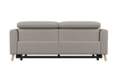 Valencia Elodie Top Grain Leather Loveseat Dual Recliners, Light Grey