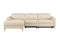 Valencia Elodie Top Grain Leather Sectional Sofa, Three Seats with Left Chaise, Beige