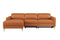 Valencia Elodie Top Grain Leather Sectional Sofa, Three Seats with Left Chaise, Cognac