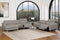 Valencia Elodie Top Grain Leather Sectional Sofa, Three Seats with Left Chaise, Light Grey