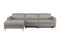 Valencia Elodie Top Grain Leather Sectional Sofa, Three Seats with Left Chaise, Light Grey