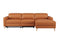 Valencia Elodie Top Grain Leather Sectional Sofa, Three Seats with Right Chaise, Cognac