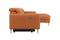 Valencia Elodie Top Grain Leather Sectional Sofa, Three Seats with Right Chaise, Cognac