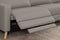 Valencia Elodie Top Grain Leather Sectional Sofa, Three Seats with Right Chaise, Light Grey