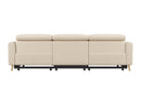 Valencia Elodie Top Grain Leather Three Seats with Double Recliners Sofa, Beige