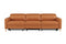 Valencia Elodie Top Grain Leather Three Seats with Double Recliners Sofa, Cognac