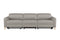 Valencia Elodie Top Grain Leather Three Seats with Double Recliners Sofa, Light Grey