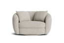 Valencia Eluned Boucle Fabric Swivel Accent Chair, Beige