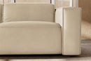 Valencia Emery Leather Recliner Loveseat Sofa, Beige