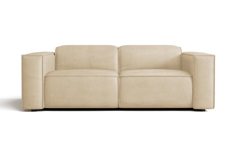 Valencia Emery Leather Recliner Loveseat Sofa, Beige