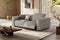 Valencia Emery Leather Recliner Loveseat Sofa, Light Grey
