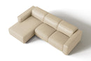 Valencia Emery Leather Sectional Sofa, Recliner Three Seats with Left Chaise, Beige