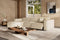 Valencia Emery Leather Sectional Sofa, Recliner Three Seats with Left Chaise, Beige