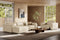 Valencia Emery Leather Sectional Sofa, Recliner Three Seats with Left Chaise, Beige