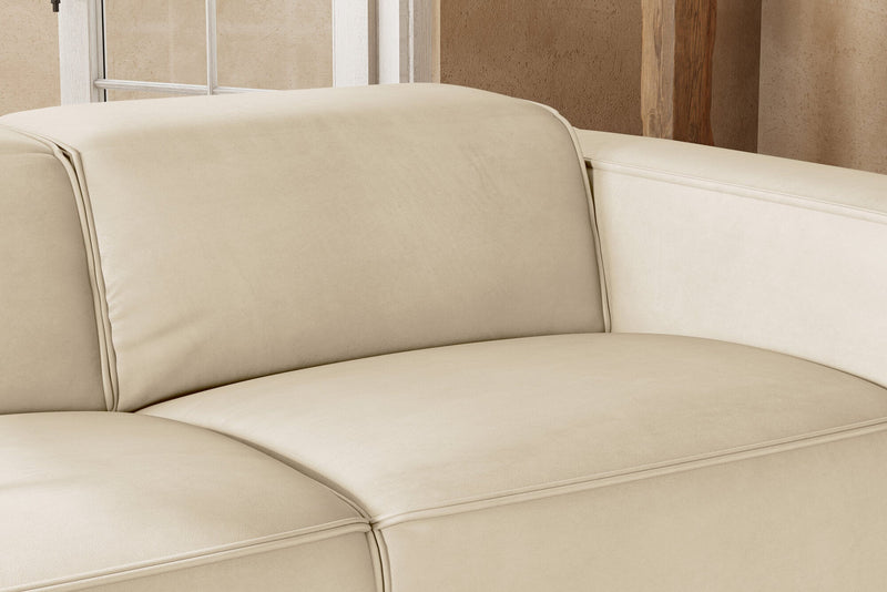 Valencia Emery Leather Sectional Sofa, Recliner Three Seats with Left Chaise, Beige