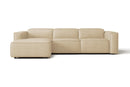 Valencia Emery Leather Sectional Sofa, Recliner Three Seats with Left Chaise, Beige