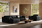 Valencia Emery Leather Sectional Sofa, Recliner Three Seats with Left Chaise, Black