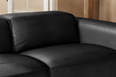 Valencia Emery Leather Sectional Sofa, Recliner Three Seats with Left Chaise, Black