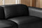 Valencia Emery Leather Sectional Sofa, Recliner Three Seats with Left Chaise, Black